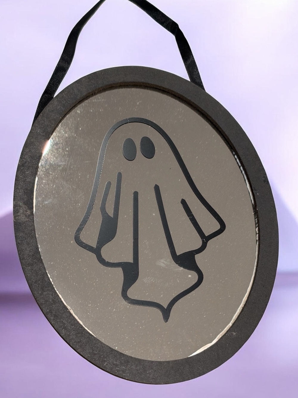 Black Ghost Mirror Hanging Decoration - Wall Accent